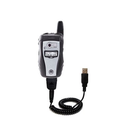 Coiled USB Cable for the Nextel i580 with Power Hot Sync and Charge capabilities - uses Gomadic TipExchange Technology