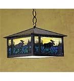 11.5Sq Moose At Stormy Sunset Pendant Ceiling Fixture