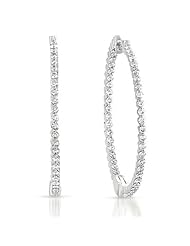 14K White Gold 1.41cttw Round Diamond Earring