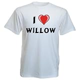 Cotton T-Shirt With I Love Willow