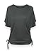 ReliBeauty Women's Flutter Sleeve Solid Tops (12-14, Cool Grey)