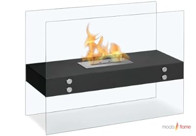 Moda Flame Avila Contemporary Ethanol Fireplace in Black