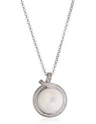 ESPRIT "Ballroom White" White Cubic Zirconia and White Mother-Of-Pearl Necklace
