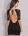 Black, John Zack Open Back, Mini Party Dress, 8