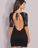 Black, John Zack Open Back, Mini Party Dress, 8