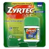 Zyrtec Tablets, 10 Mg, 45-Count Package