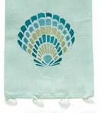 IMAGE OF Emroidered Scallop Guest Hand Towel w/ Seashells