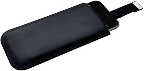 Black leather case for iPhone 6 Plus cover lined magnetic flap handmade sleeve pocket pouch