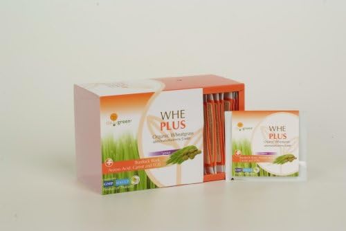 WHE Plus 100% Pure Wheatgrass Burdock Root Powder, Amino Acid, Carrot Powder Organic and FOS Fructooligosaccharides Tablet 1.76 Oz. (2.5 G X 20 Sachets)