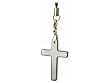 SILVER METAL CROSS CELL PHONE CHARM - RETAIL PACKAGING