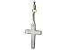 SILVER METAL CROSS CELL PHONE CHARM - RETAIL PACKAGING