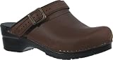 Women's Ingrid Clogs in Antique Brown Oiled Leather, by Sanita
