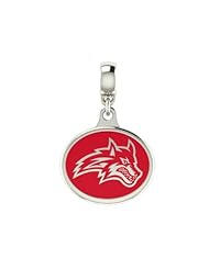 Stony Brook Seawolves Collegiate Drop Charm Fits Most European Style Bracelets Including Chamilia, Zable, Troll and More. High Quality Bead in Stock for Fast Shipping.