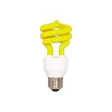 BUG LIGHT COMPACT FLUORESCENT 15 WATT SPIRAL CFL LIGHT BULB 10,000 HOURS REPLACES YELLOW INCANDESCENT BUG LIGHT BULBS