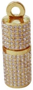 SUSAND High Speed Really 64GB Lipstick Case Shape Shining Crystal Diamond Jewelry USB Flash Memory Drive Pen Drive, Necklace+Gold
