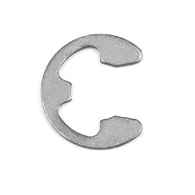 Carbon Steel E-Ring, 10.5mm Shaft OD x 1mm Thick x 15.6mm OD, Oil Finish DIN 6799