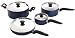 Mirro Get A Grip Aluminum Nonstick 8-Piece Cookware Set, Black