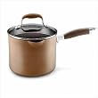 Anolon Advanced Bronze 3.5-Quart Covered Straining Saucepan with Spouts