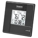 Electronics : Oregon Scientific RAR381-BK Wireless Indoor/Outdoor Thermometer with Digital Clock, Black
