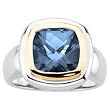 Sterling Silver and 14K Yellow Gold London Blue Topaz Ring