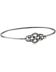 Sterling Silver and Simulated Diamond Celtic Knot Bangle Bracelet, 7.25"