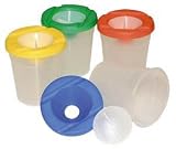 30 NON-SPILL PAINT POTS WITH PLASTIC STOPPERS D28