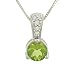 Round Peridot Pendant with Pave Diamond Bail .07cttw