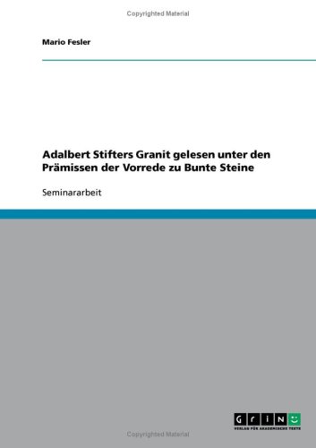 Adalbert Stifters Granit gelesen unter den Pr�missen der Vorrede zu Bunte Steine