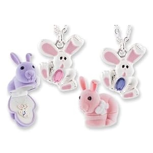 BUNNY RABBIT Crystal Pendant in Figural Gift Box