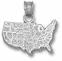 Map of the United States of America Pendant - Sterling Silver Jewelry