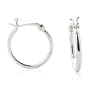 Round Hoops Small 14mm V-Latch Sterling Silver Hoop Earrings - Nickel Free