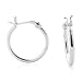 Round Hoops Small 14mm V-Latch Sterling Silver Hoop Earrings - Nickel Free