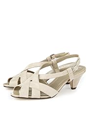 Van Dal Leather Crossover Faux Snakeskin Print Slingback Sandals