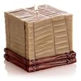 Mandara Spa 3 inch Banana Leaf Cube Candle