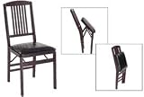 Mahogany Finished Premium Wood Folding Chair. Package of 2