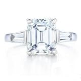 .40 Ct Emerald Baguette Cut 3 Three Stone Diamond Engagement Ring VS2 14K Gold