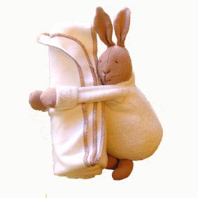 Sckoon Organic Cotton Fat Rabbit Doll & Snuggle Blanket