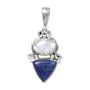 .925 Silver, Moonstone & Lapis Teardrop Pendant