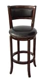 Swivel Bar Stool with Back, 24"H, Espresso Finish