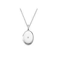 Sterling Silver Diamond-Accent Oval Locket, 18"