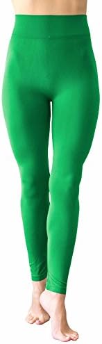 NOTOE Solid Color Seamless Legging with 3 Inch Height Waist Band (KEY LIME GREEN)