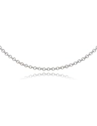 14k White Gold Textured Rolo Chain Anklet