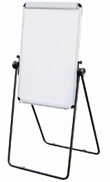 Portable Adjustable Reversible Easel with Two-Sided Magnetic White Enamel Acrylic Painted Steel Whiteboard surface with Flipchart Holder 24
