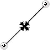Surgical Steel Black Gothic Cross Industrial Barbell Earring