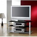 VCM Milano TV-Möbel Aluminium Schwarzglas