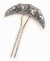 Red Garnet Hinged Sterling Silver Hair Comb Stick Pin