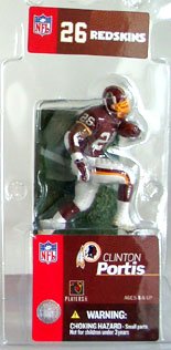 McFarlane NFL 3 Inch Figure with Clinton Portis in Washington Redskins Red Jersey