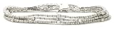 4.13ct elegant triple strand 14K white gold diamond bracelet