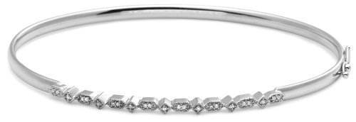 Childrens Toyshop  Jewelry : 10k White Gold Diamond Flex Bangle (.075 cttw, I-J Color, I2-I3 Clarity)