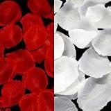 1000 stück Rosenblätter, künstliche Rosen-blütenblätter rot weiß Mischung